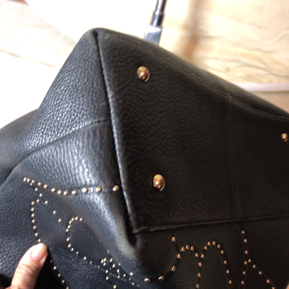 Karl Lagerfeld Black Tote with Studded Floral Design - Picture 13 of 14